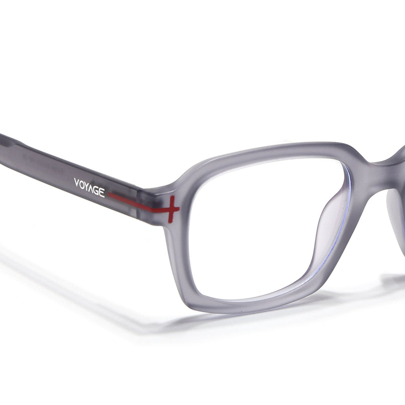 Voyage Grey Rectangle Eyeglasses for Men & Women (SV006FMG7474-C6)