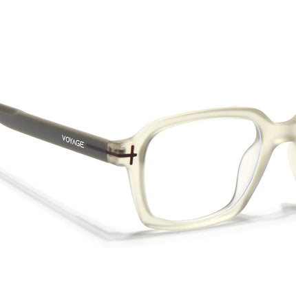 Voyage Light Grey Rectangle Eyeglasses for Men & Women (SV006FMG7475-C7)