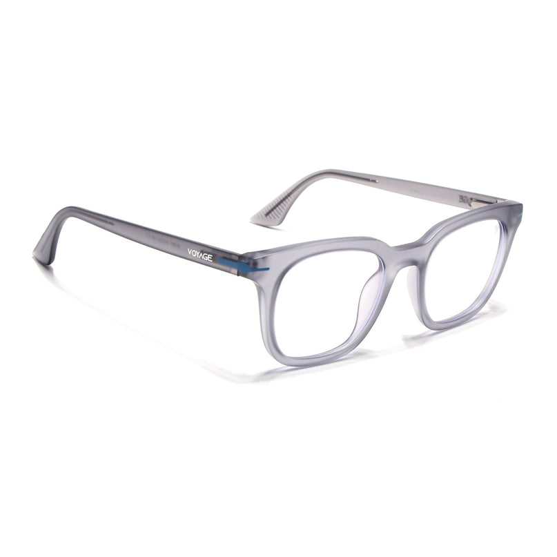Voyage Light Grey Wayfarer Eyeglasses for Men & Women (SV007FMG7481-C5)