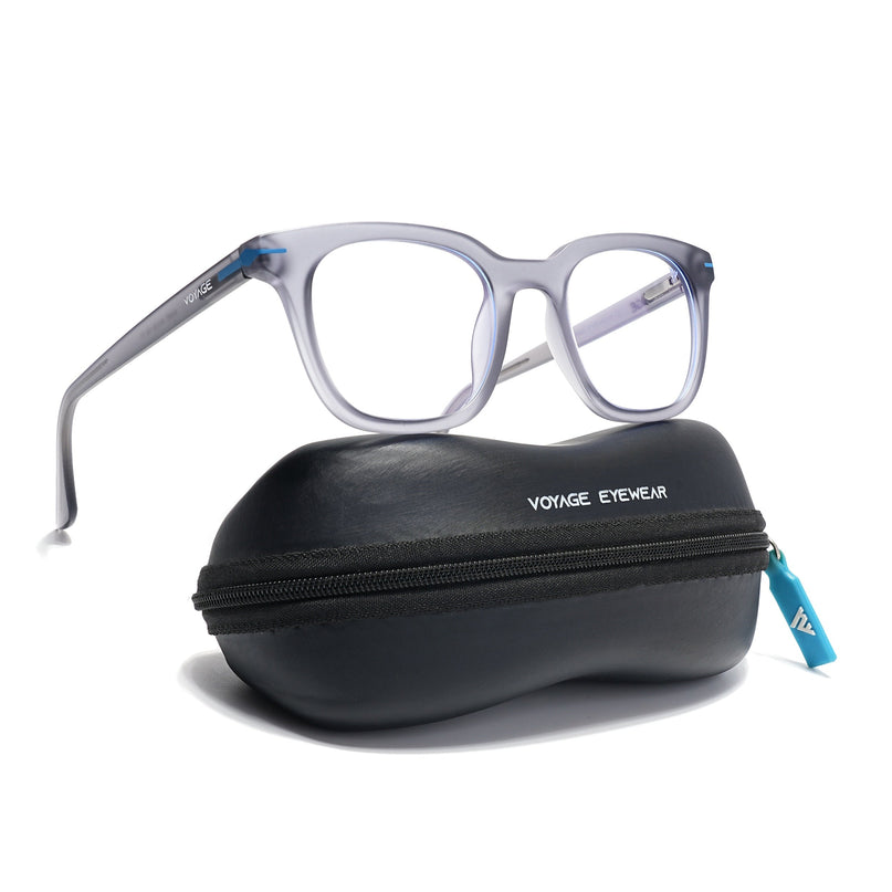 Voyage Light Grey Wayfarer Eyeglasses for Men & Women (SV007FMG7481-C5)