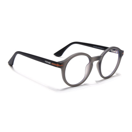 Voyage Dark Grey Round Eyeglasses for Men & Women (SV008FMG7488-C4)