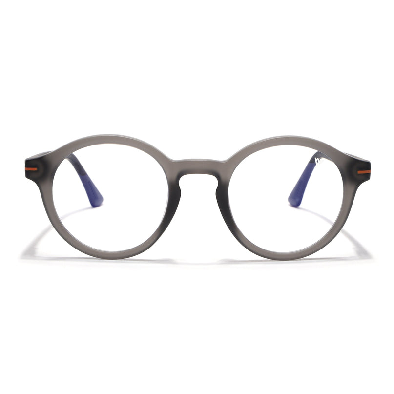 Voyage Dark Grey Round Eyeglasses for Men & Women (SV008FMG7488-C4)