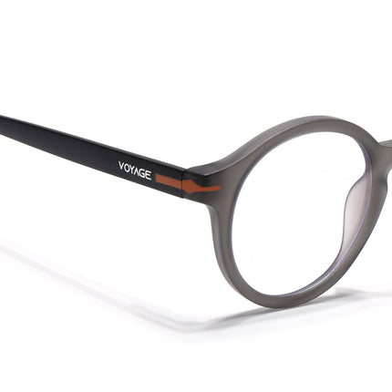 Voyage Dark Grey Round Eyeglasses for Men & Women (SV008FMG7488-C4)