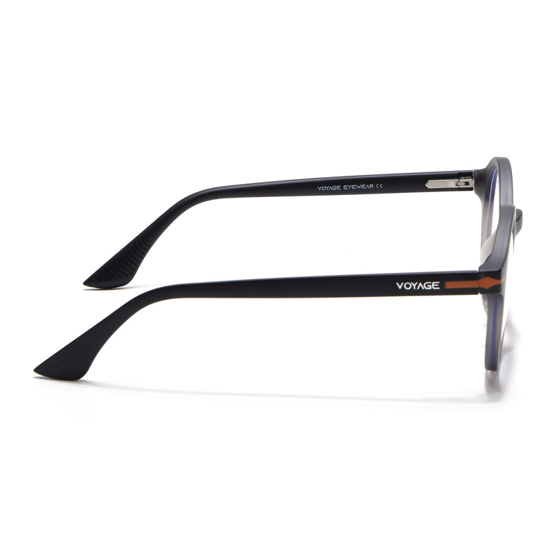 Voyage Dark Grey Round Eyeglasses for Men & Women (SV008FMG7488-C4)