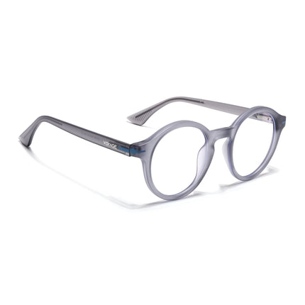 Voyage Light Grey Round Eyeglasses for Men & Women (SV008FMG7489-C5)