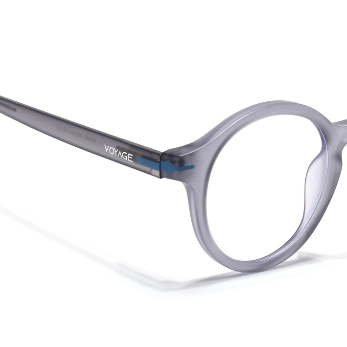 Voyage Light Grey Round Eyeglasses for Men & Women (SV008FMG7489-C5)