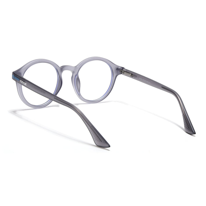 Voyage Light Grey Round Eyeglasses for Men & Women (SV008FMG7489-C5)