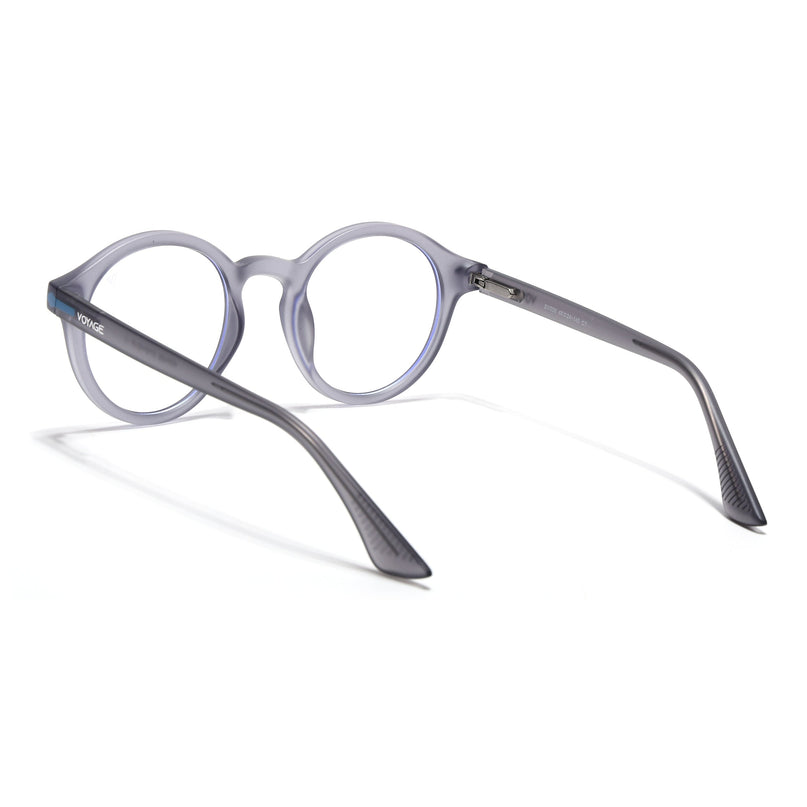 Voyage Light Grey Round Eyeglasses for Men & Women (SV008FMG7489-C5)