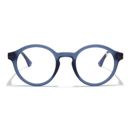 Voyage Blue Round Eyeglasses for Men & Women (SV008FMG7490-C6)