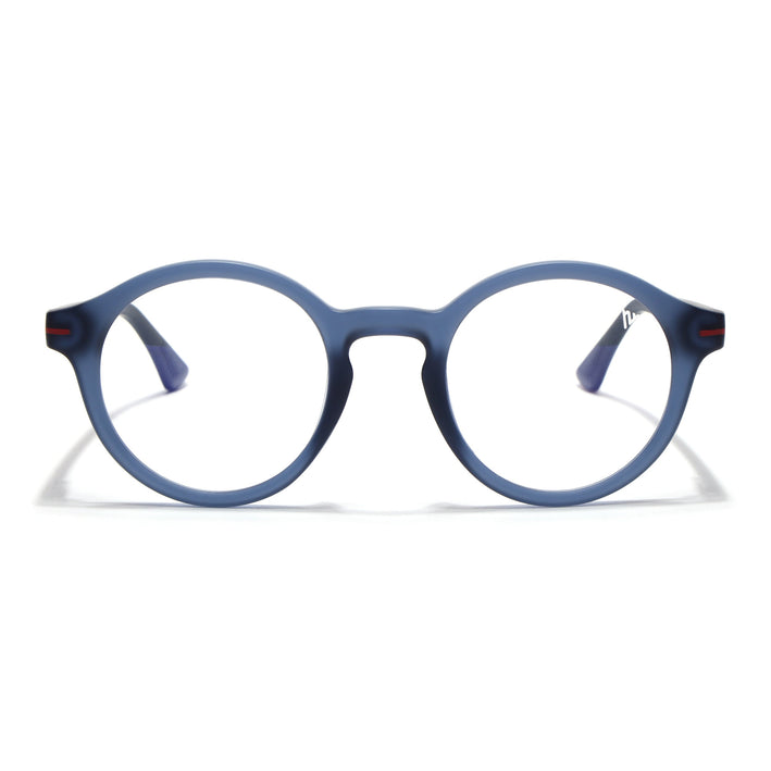 Voyage Blue Round Eyeglasses for Men & Women (SV008FMG7490-C6)