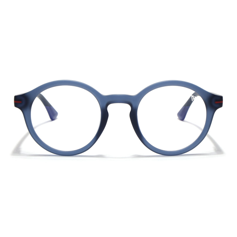Voyage Blue Round Eyeglasses for Men & Women (SV008FMG7490-C6)