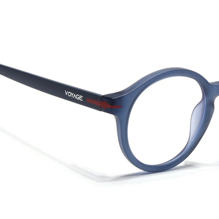 Voyage Blue Round Eyeglasses for Men & Women (SV008FMG7490-C6)