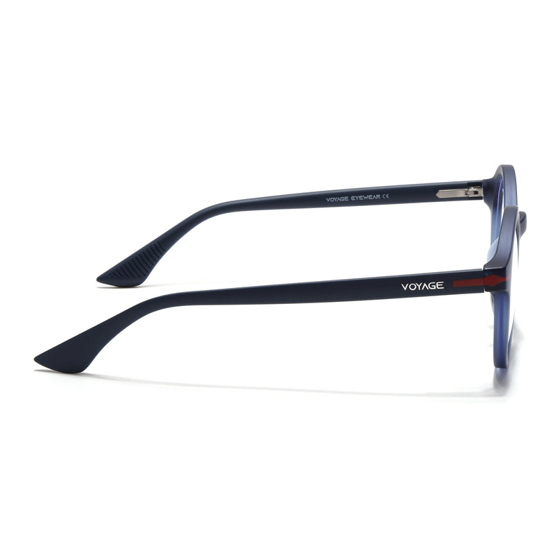 Voyage Blue Round Eyeglasses for Men & Women (SV008FMG7490-C6)
