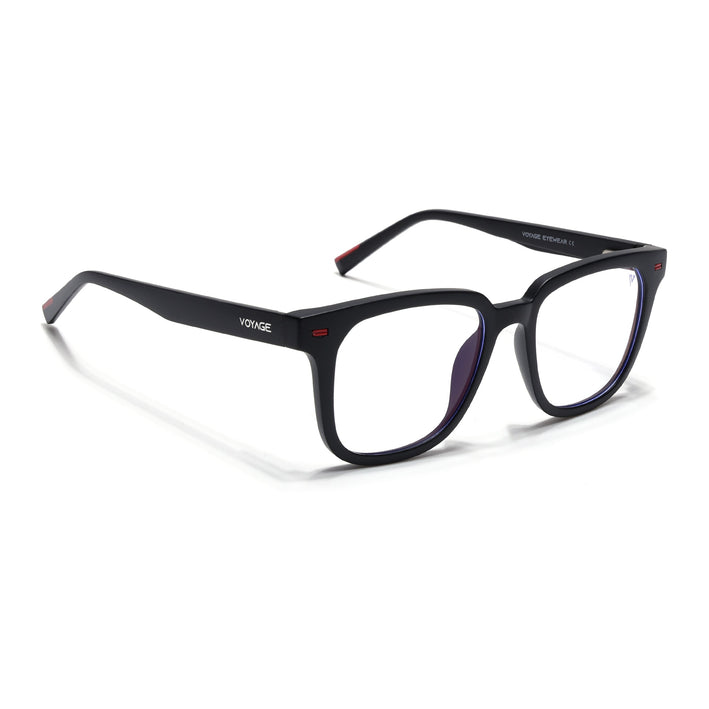 Voyage Black Square Eyeglasses for Men & Women (SV009FMG7493-C1)