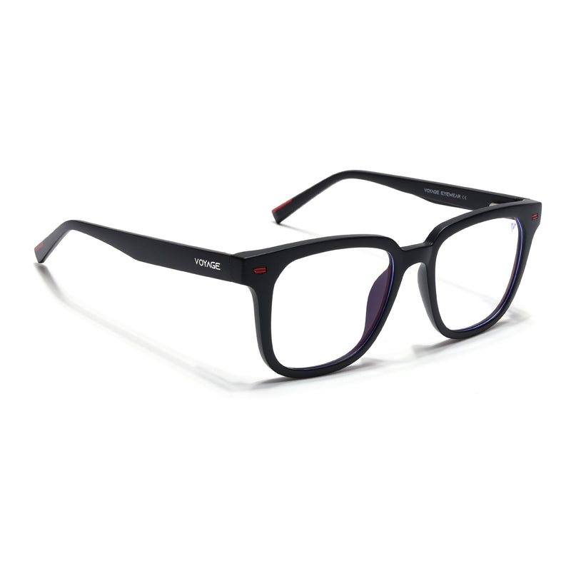 Voyage Black Square Eyeglasses for Men & Women (SV009FMG7493-C1)