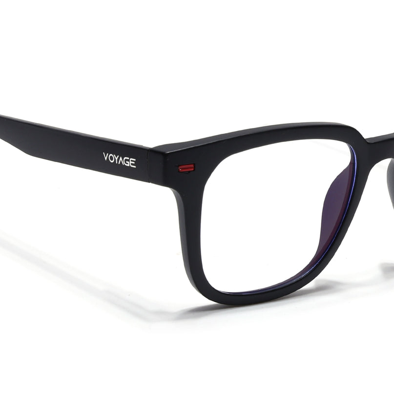 Voyage Black Square Eyeglasses for Men & Women (SV009FMG7493-C1)