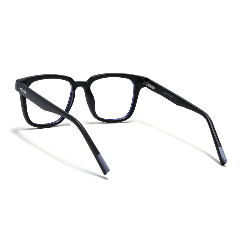 Voyage Black Square Eyeglasses for Men & Women (SV009FMG7495-C3)