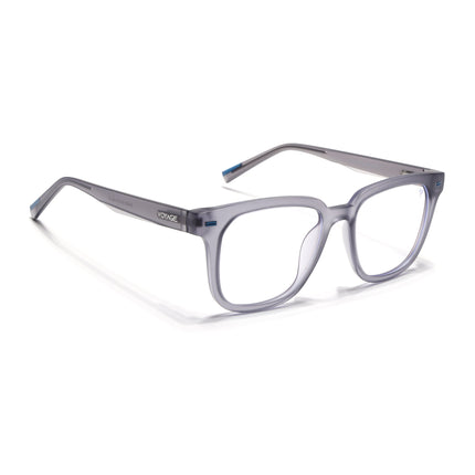 Voyage Light Grey Square Eyeglasses for Men & Women (SV009FMG7497-C5)