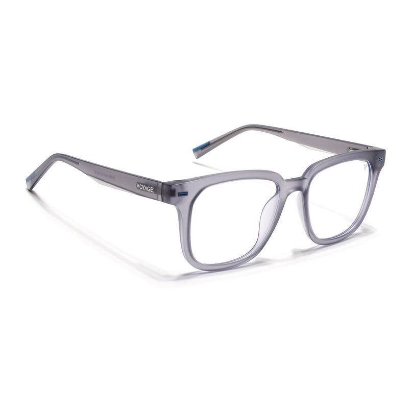 Voyage Light Grey Square Eyeglasses for Men & Women (SV009FMG7497-C5)
