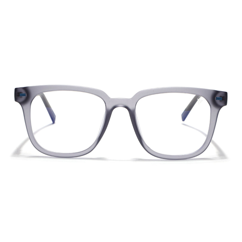 Voyage Light Grey Square Eyeglasses for Men & Women (SV009FMG7497-C5)