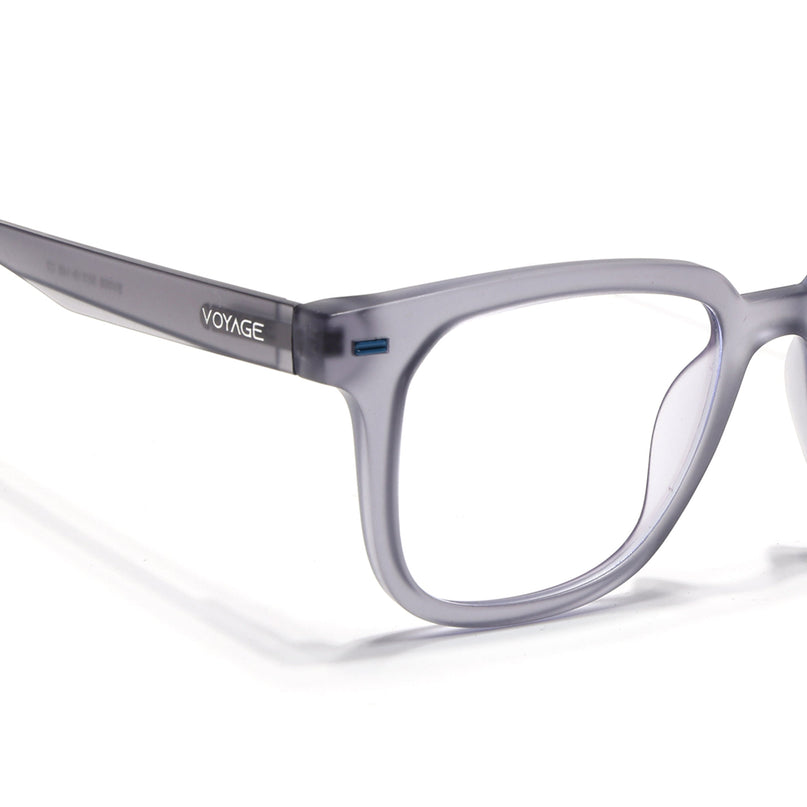 Voyage Light Grey Square Eyeglasses for Men & Women (SV009FMG7497-C5)