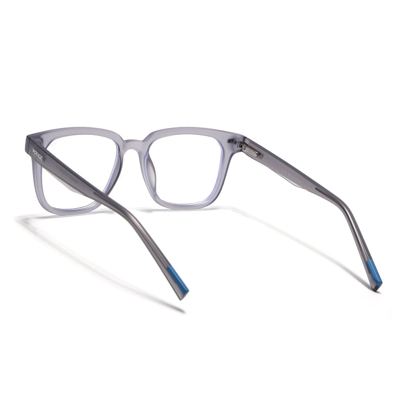 Voyage Light Grey Square Eyeglasses for Men & Women (SV009FMG7497-C5)