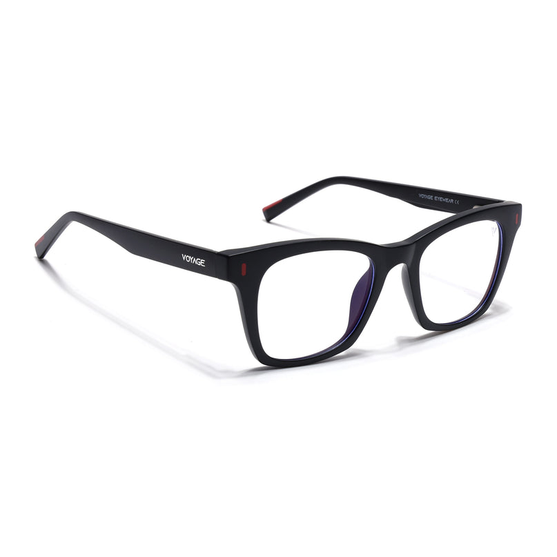 Voyage Black Wayfarer Eyeglasses for Men & Women (SV010FMG7501-C1)
