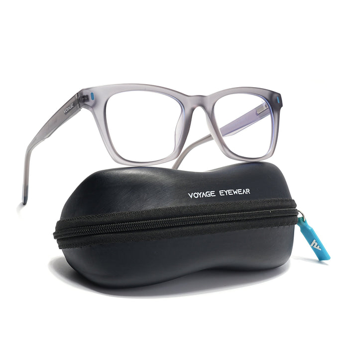 Voyage Light Grey Wayfarer Eyeglasses for Men & Women (SV010FMG7505-C5)