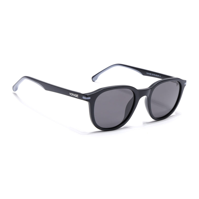 Wayfarer Polarized Sunglasses for Men & Women (Black Lens | Black Frame - PMG7399)