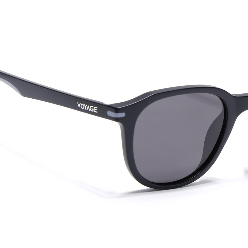 Wayfarer Polarized Sunglasses for Men & Women (Black Lens | Black Frame - PMG7399)
