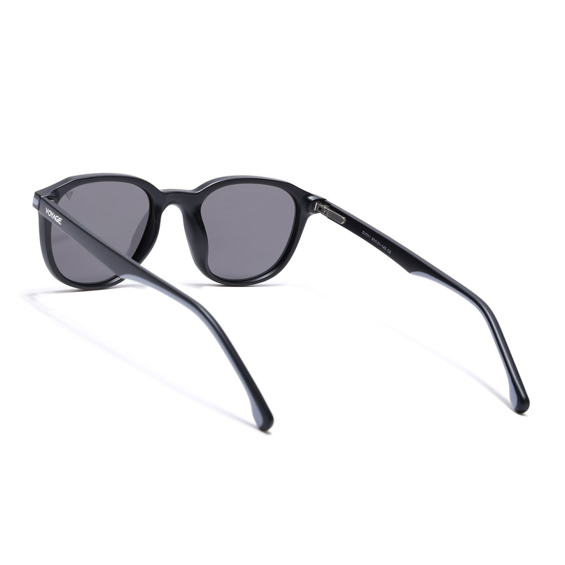 Wayfarer Polarized Sunglasses for Men & Women (Black Lens | Black Frame - PMG7399)