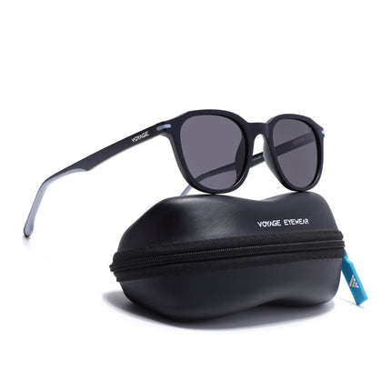 Wayfarer Polarized Sunglasses for Men & Women (Black Lens | Black Frame - PMG7399)