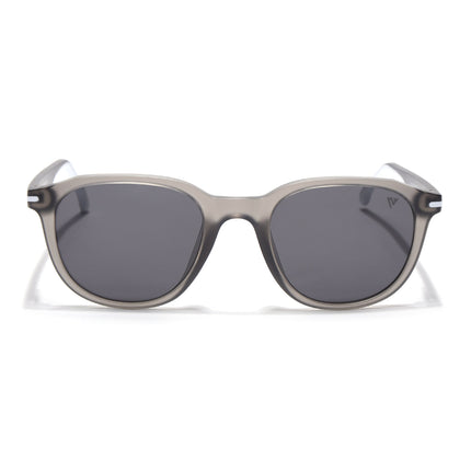 Wayfarer Polarized Sunglasses for Men & Women (Black Lens | Dakr Grey Frame - PMG7400)