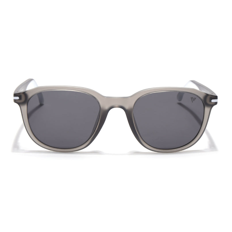 Wayfarer Polarized Sunglasses for Men & Women (Black Lens | Dakr Grey Frame - PMG7400)