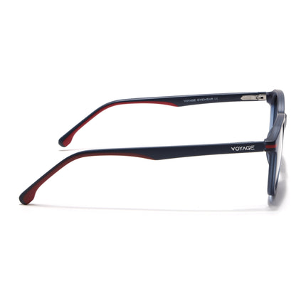 Wayfarer Polarized Sunglasses for Men & Women (Black Lens | Blue Frame - PMG7402)