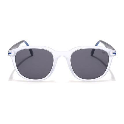 Wayfarer Polarized Sunglasses for Men & Women (Black Lens | Transparent Frame - PMG7404)