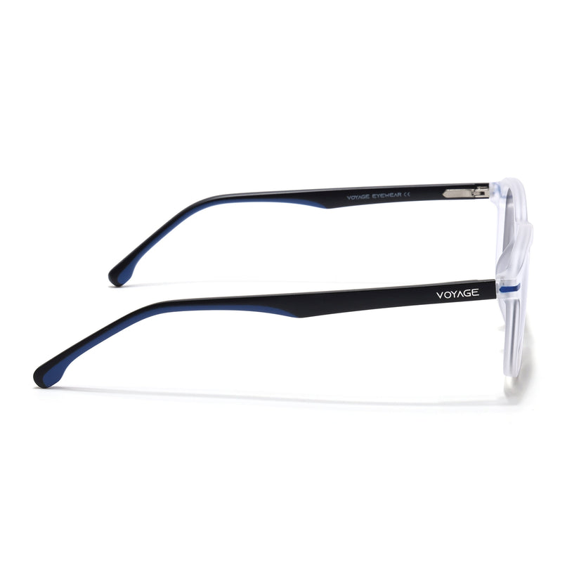 Wayfarer Polarized Sunglasses for Men & Women (Black Lens | Transparent Frame - PMG7404)