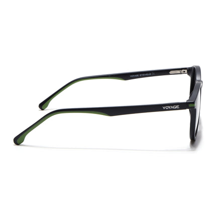Round Polarized Sunglasses for Men & Women (Black Lens | Black Frame - PMG7406)