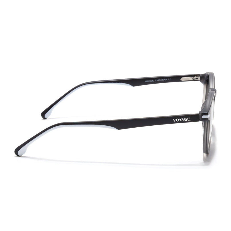 Round Polarized Sunglasses for Men & Women (Black Lens | Dakr Grey Frame - PMG7408)