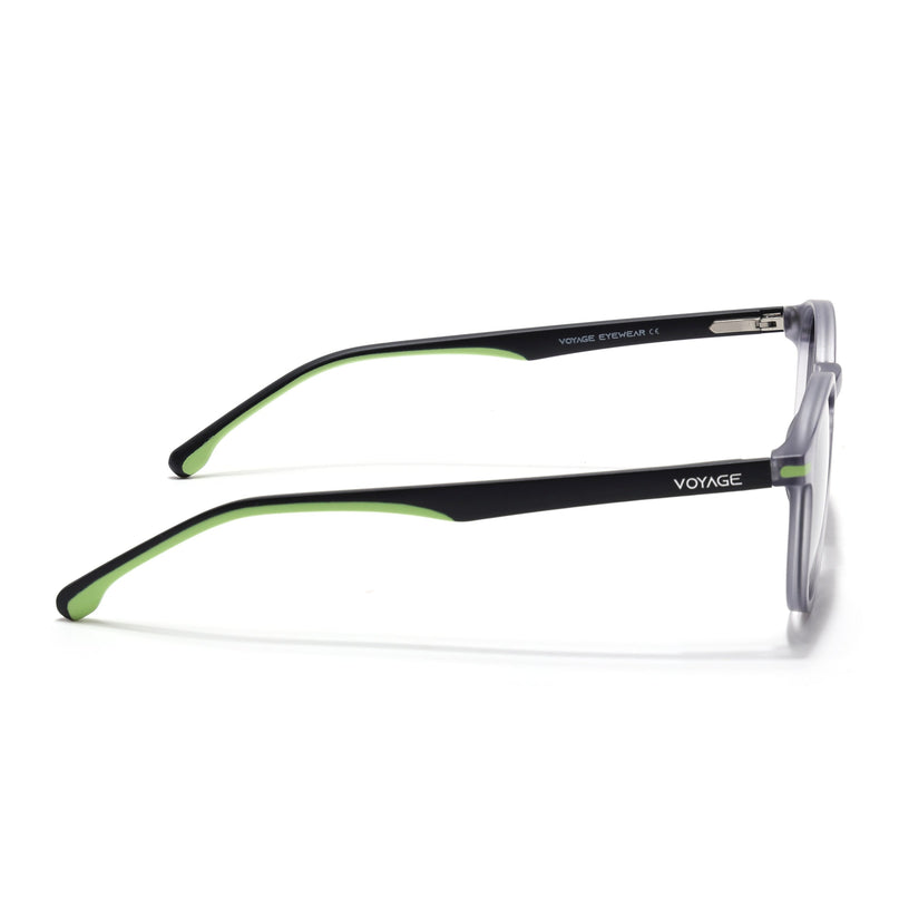 Round Polarized Sunglasses for Men & Women (Black Lens | Light Grey Frame - PMG7409)