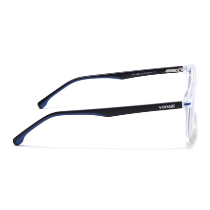 Round Polarized Sunglasses for Men & Women (Black Lens | Transparent Frame - PMG7412)