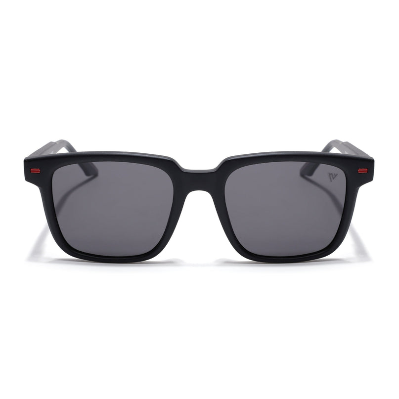 Square Polarized Sunglasses for Men & Women (Black Lens | Black Frame - PMG7413)