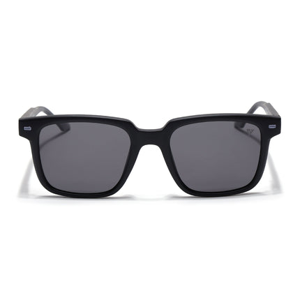 Square Polarized Sunglasses for Men & Women (Black Lens | Black Frame - PMG7415)
