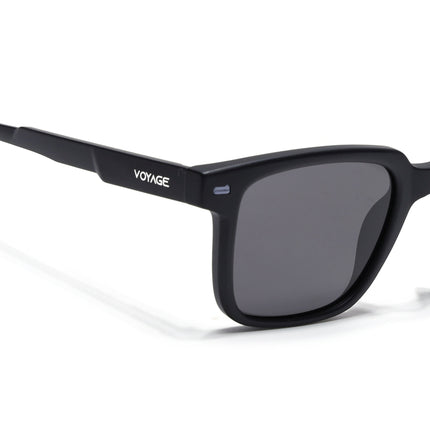 Square Polarized Sunglasses for Men & Women (Black Lens | Black Frame - PMG7415)