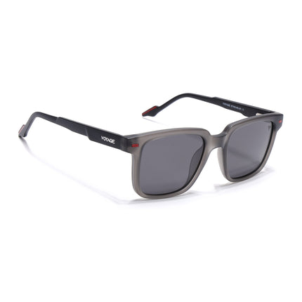 Square Polarized Sunglasses for Men & Women (Black Lens | Grey Frame - PMG7416)