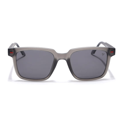 Square Polarized Sunglasses for Men & Women (Black Lens | Grey Frame - PMG7416)