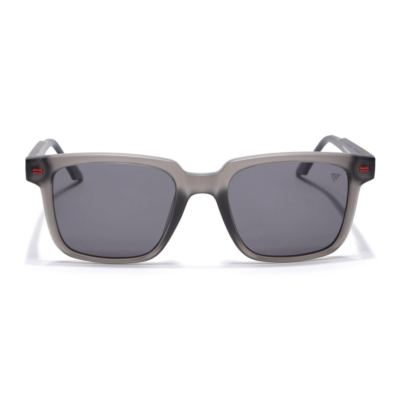 Square Polarized Sunglasses for Men & Women (Black Lens | Grey Frame - PMG7416)