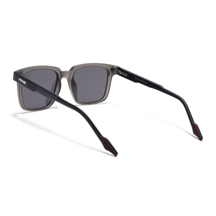 Square Polarized Sunglasses for Men & Women (Black Lens | Grey Frame - PMG7416)