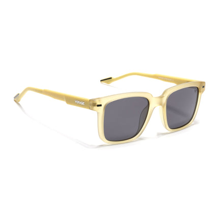 Square Polarized Sunglasses for Men & Women (Black Lens | Yellow Frame - PMG7419)