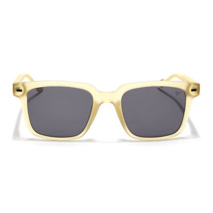 Square Polarized Sunglasses for Men & Women (Black Lens | Yellow Frame - PMG7419)